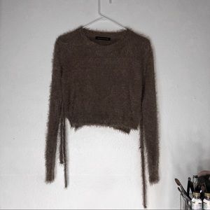 Fuzzy dark brown sweater